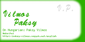 vilmos paksy business card